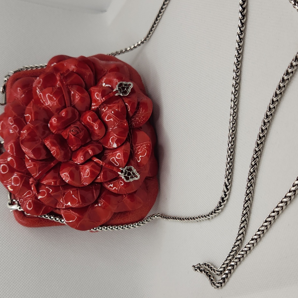 Brighton Rosalie Red Floral Chain Bag - Picture 4 of 11